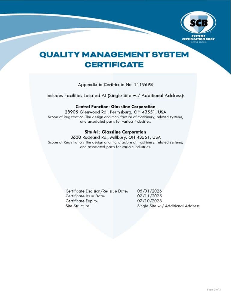 Glassline ISO 9001 2026